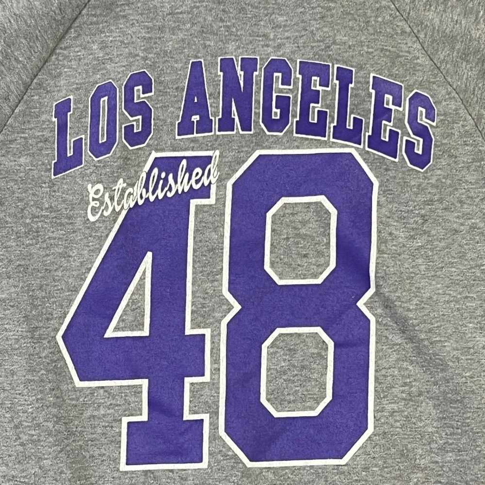 NBA Los Angeles Lakers Hoodie Kids Medium Gray Graphic Pullover Sweatshirt Fan